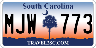 SC license plate MJW773