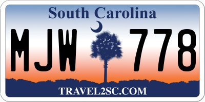 SC license plate MJW778