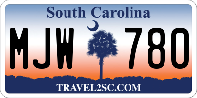 SC license plate MJW780