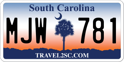 SC license plate MJW781