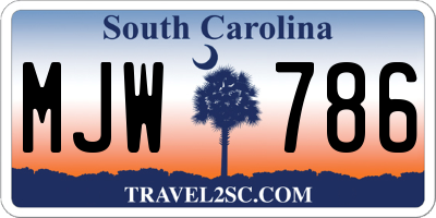 SC license plate MJW786