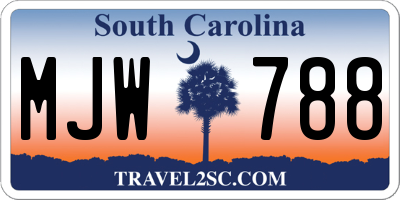 SC license plate MJW788