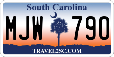SC license plate MJW790