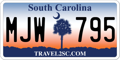 SC license plate MJW795