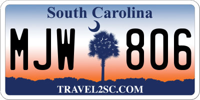 SC license plate MJW806