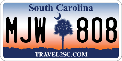 SC license plate MJW808