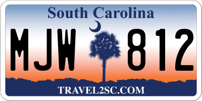 SC license plate MJW812