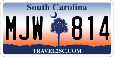 SC license plate MJW814