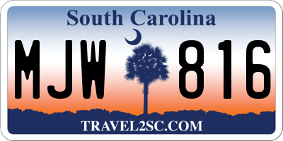 SC license plate MJW816