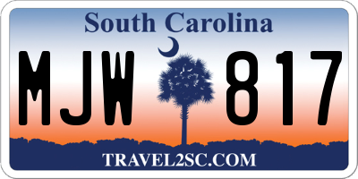 SC license plate MJW817