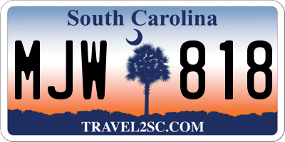 SC license plate MJW818