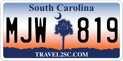 SC license plate MJW819