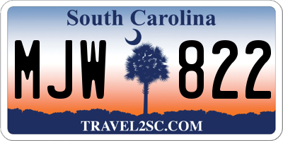 SC license plate MJW822
