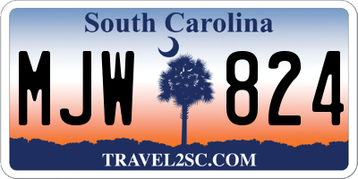 SC license plate MJW824
