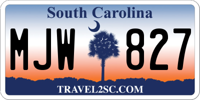 SC license plate MJW827