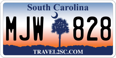 SC license plate MJW828