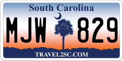 SC license plate MJW829