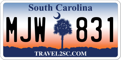 SC license plate MJW831