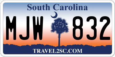 SC license plate MJW832