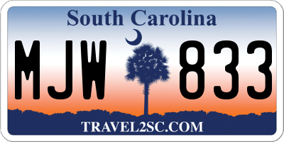 SC license plate MJW833
