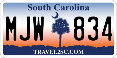 SC license plate MJW834
