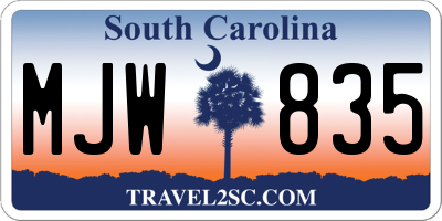 SC license plate MJW835