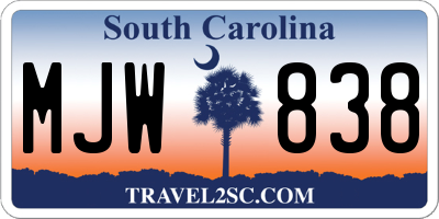 SC license plate MJW838