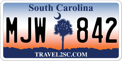 SC license plate MJW842
