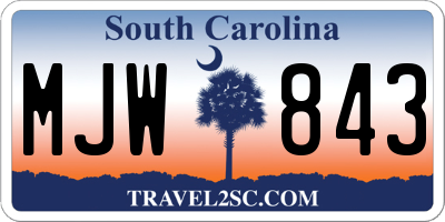 SC license plate MJW843