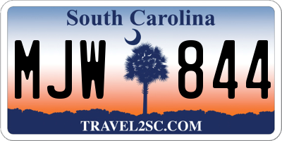 SC license plate MJW844