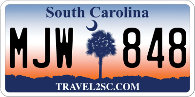 SC license plate MJW848