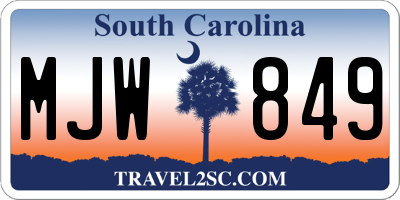 SC license plate MJW849