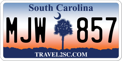SC license plate MJW857