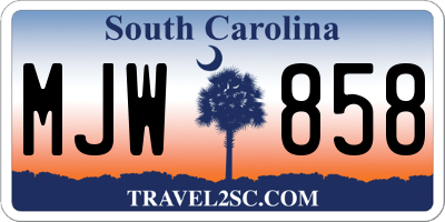 SC license plate MJW858