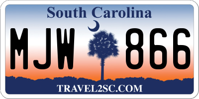 SC license plate MJW866
