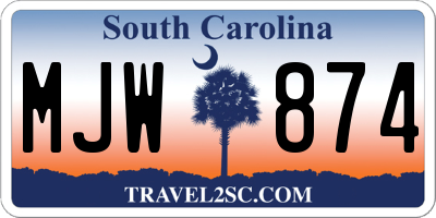 SC license plate MJW874
