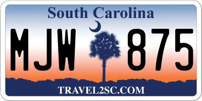 SC license plate MJW875