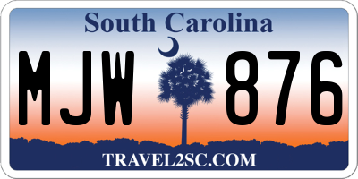 SC license plate MJW876