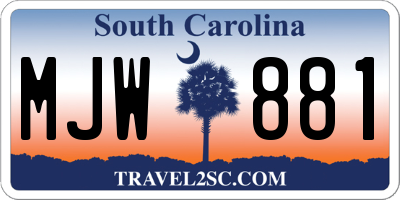 SC license plate MJW881