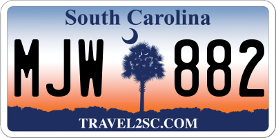 SC license plate MJW882