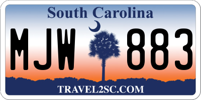 SC license plate MJW883