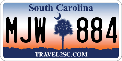 SC license plate MJW884