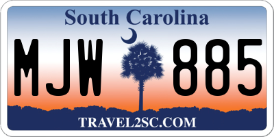 SC license plate MJW885
