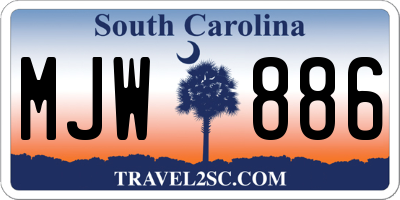 SC license plate MJW886