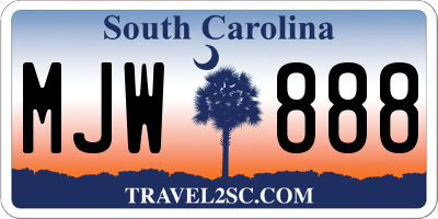 SC license plate MJW888
