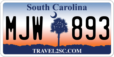SC license plate MJW893