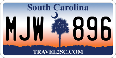 SC license plate MJW896