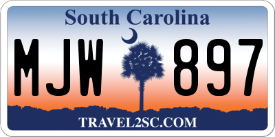 SC license plate MJW897
