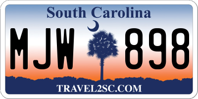 SC license plate MJW898