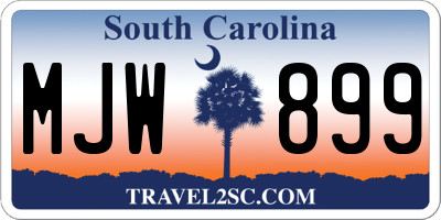 SC license plate MJW899